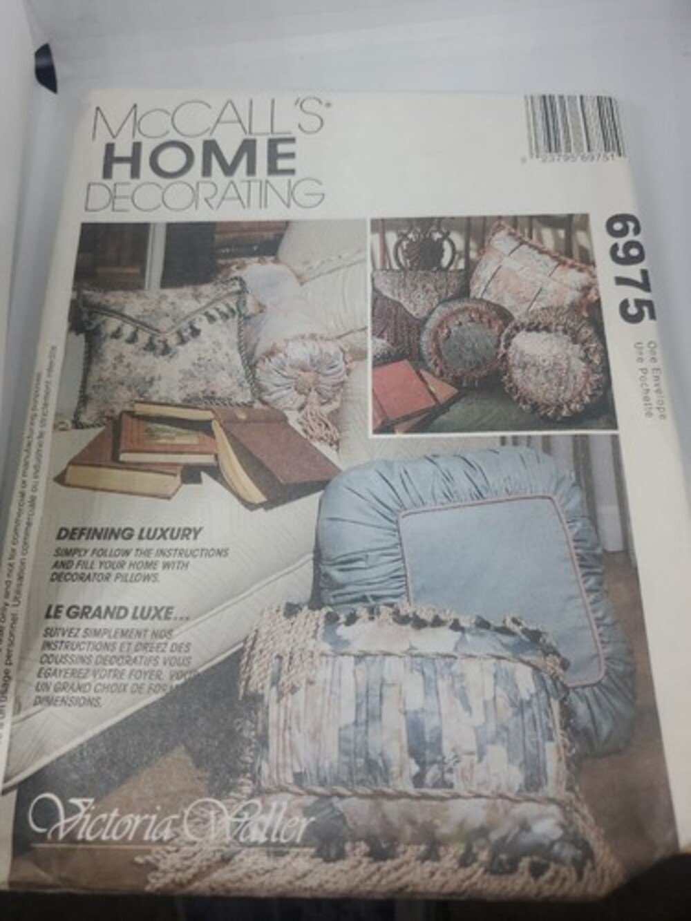 McCall's Home Decorating 6975~ Luxury Pillows ~ 7 Styles ~ Victoria Waller UNCUT